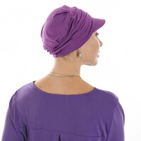 Bamboo Ruched Cadet Cap Sandra | Purple