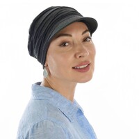 Bamboo Ruched Cadet Cap Sandra | Lead Dark Grey