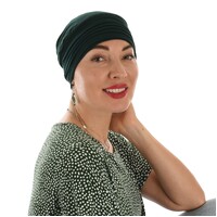 Bamboo Pleated Turban Bianca | Dark Green Dark Green