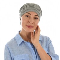 Bamboo Pleated Turban Bianca | Light Grey
