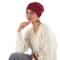 Bamboo Pleated Turban Bianca | Claret Deep Red