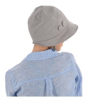 Retro-inspired Cotton Cloche Hat Betty | Grey| Large