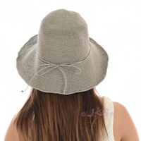 Beach Summer Sun Hat with Shapeable Brim | Grey | L