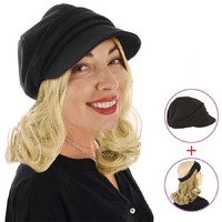 Felt Bakerboy Hat with Halo Headband Hair