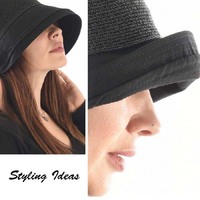 Crochet Cloche Sun Hat with Upturn Brim