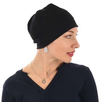 Simplicity Comfort Set – Cotton Skull Beanie and Headband | Black Combo