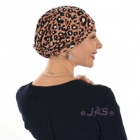 Jersey Leopard Inspired Pre-Knotted Scarf Turban |#2 Rusty Pink Black and White Print