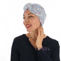 Jersey Leopard Inspired Pre-Knotted Scarf Turban |#4 Baby Blue White and Pink Print