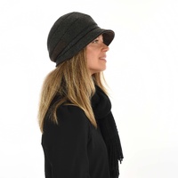 High Crown Wool Blend Bakerboy Hat – Harper | Dark Grey