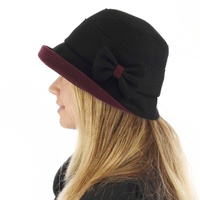 Sophia Winter Cloche Hat | Black