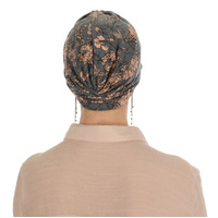 Floral Turban for Women with Hair Loss - Molly | #1 Pink & Grey Flower Motifs | S/M/L