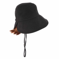 Abby Holiday Visor Sun Hat with Integrated Hair for Hair Loss