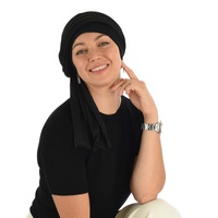 Seamless Crown Wrap Turban | Plain Black