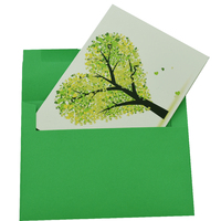 Large View Greeting Card | Green Tree of Love Heart