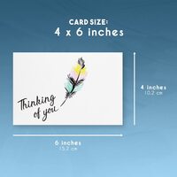 Large View Greeting Card - Thinking of You Colouful Feather Design