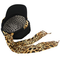 Jeanette Bakerboy Hat | Black with Leopard Print Band | XS/S