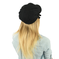 Jeanette Bakerboy Hat | Black with Black Ribbon | S/M