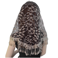 Triangle Lace Scarf with Leaf Motif