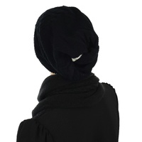 Stripe-Solid Knit Reversible Beanie | Option 1 Black vs Black and White