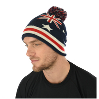 Australia Flag Beanie Hat | Option 1 | Pom Pom