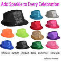 Sequin Sparkly Fedora Trilby Hat
