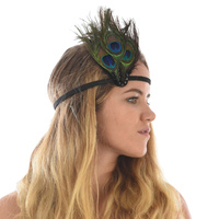 Peacock Feather Flapper Headband