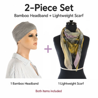 Lightweight Headscarf & Bamboo Headband Combo – Bree