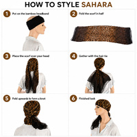 Leopard Headscarf & Black Bamboo Headband Combo - Sahara