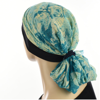 Floral Headscarf & Headband Combo - Bridget | Option 7-Sky Blue/Baby Blue/Cream