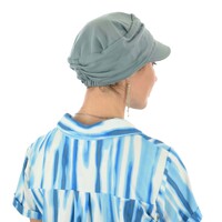 Cotton Ruched Cadet Hat | Grey - Slate Grey | Adjustable S/M