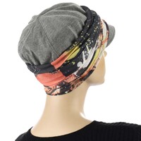 Newsboy Cap with Seamless Wrap Band | Grey - Light Grey