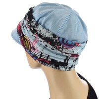 Newsboy Cap with Seamless Wrap Band | Blue - Light Blue / Baby Blue