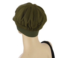 Jasmine Newsboy Cap | Green - Olive Green | S/M