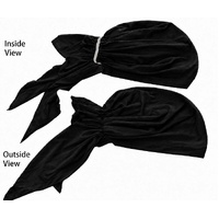 Stretch Chemo Slip-on Durag Head Wrap  | Black