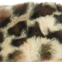 Cotton Turban Beanie with Faux Fur Leopard Headband Set | Option 2 | Black Beanie with Beige Headband