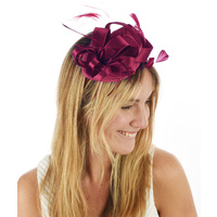 Satin Ribbon Fascinator  | Red - Wine Burgundy