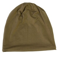 Jersey Cotton Slip-on Slouch Beanie  | Bronze - Light Brown / Dark khaki | M/L