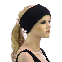 Wide Cotton Lining Headband | Black
