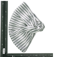 Stretch Ruffled Headband Wrap | Grey / White