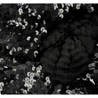 Glitter Stretch sequin Beret  | Metallic Black