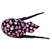 Pink Floral Girls Petite Size Durag Chemo Wrap