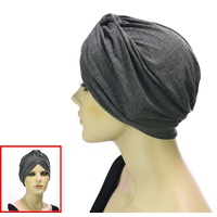 Slouch Jersey Turban | Grey - Dark Grey