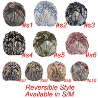 Soft Floral Print Turban | Option S4 | S/M | Black with Daisy Flower Print