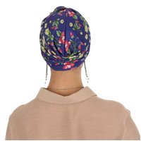 Soft Floral Print Turban | Option 7 | S/M/L | Violet Purple Floral Print