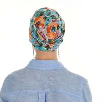 Soft Floral Print Turban | Option 9 | S/M/L | Watercolour Ink Art Floral Print