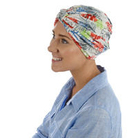 Soft Floral Print Turban | Option S10 | S/M | Watercolour and Summer Floral Sketches