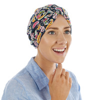 Soft Floral Print Turban | Option S7 | S/M | Abstract Paisley & Blooming Flowers Print
