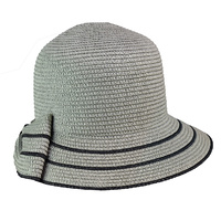 Cloche Sun Hat with Hat Liner Set | Grey - Light Grey