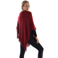 Classic Stretch Poncho | Red - Wine Burgundy