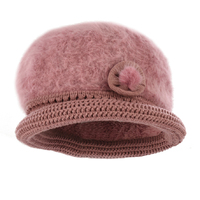 Angora Cloche Bucket Hat | Pink - Dusty Pink